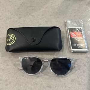 Ray-Ban Unisex Erika Sunglasses, Transparent Frame / Polarized Grey Lenses